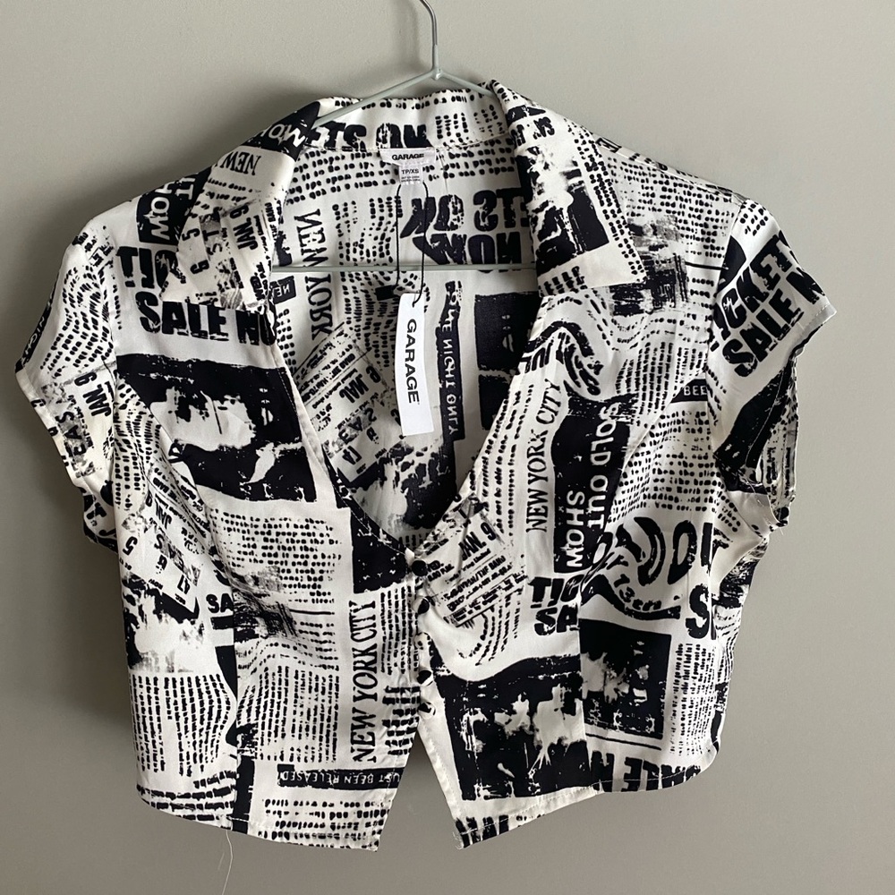 Cropped button top from garage with new article pattern size xs
